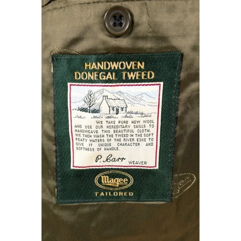 Magee 40R Handwoven Donegal Tweed Blazer Pure Wool Viscose Irish Jacket
